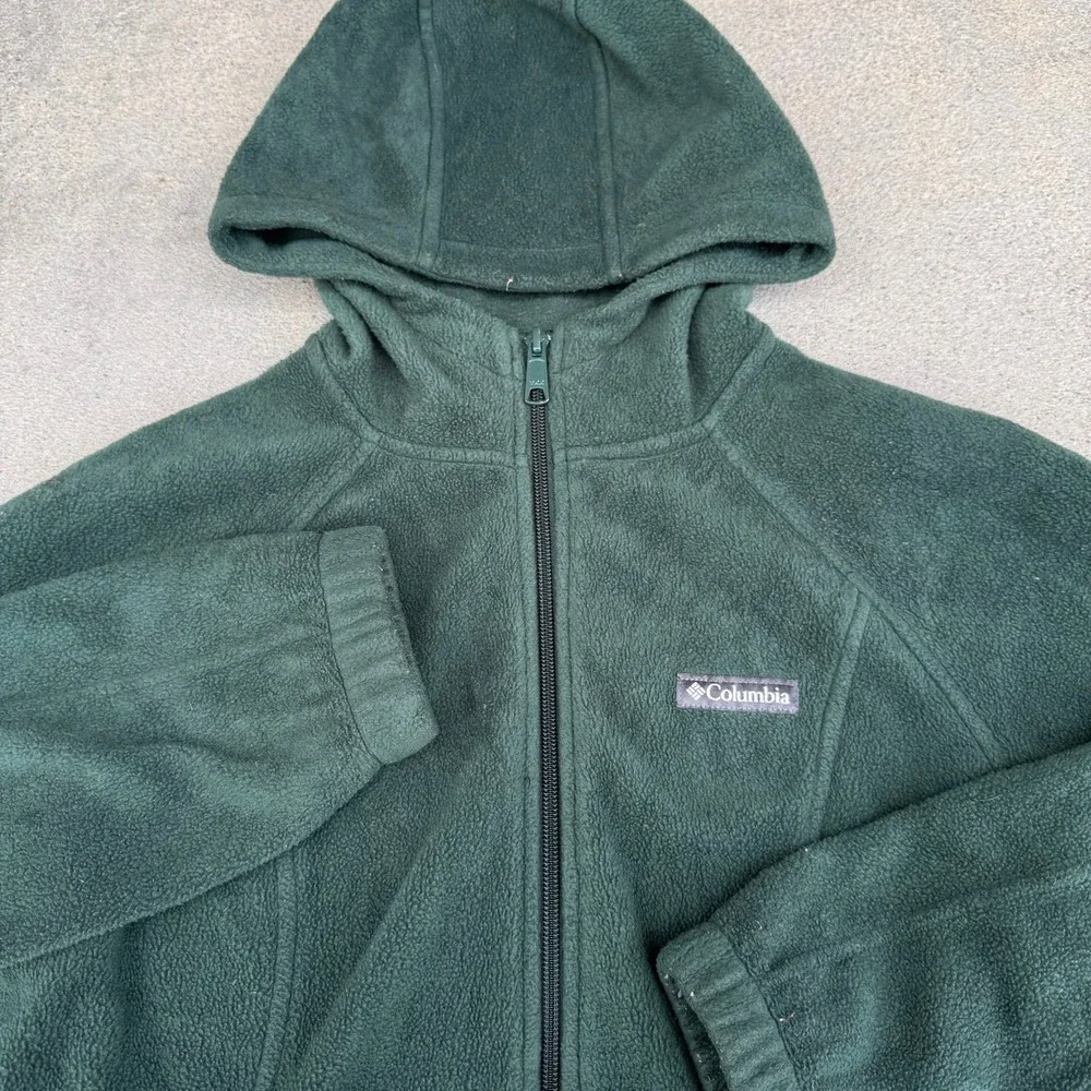 Columbia‎ Womens Forest Green Full Zip Fleece Hoodie Jacket XL0889 Small